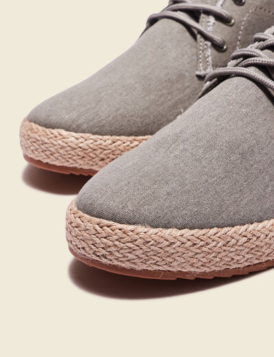 Espadrilles à lacets vert kaki homme