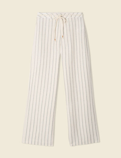 Pantalon large éco-responsable blanc femme