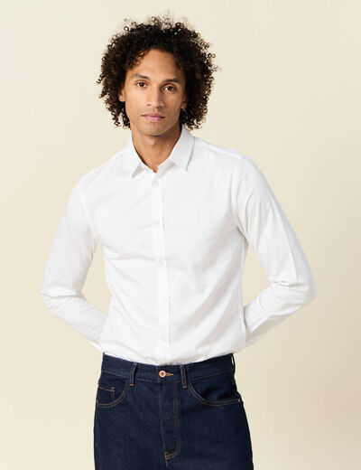 Chemise manches longues blanc homme