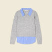 Pull manches longues gris clair femme