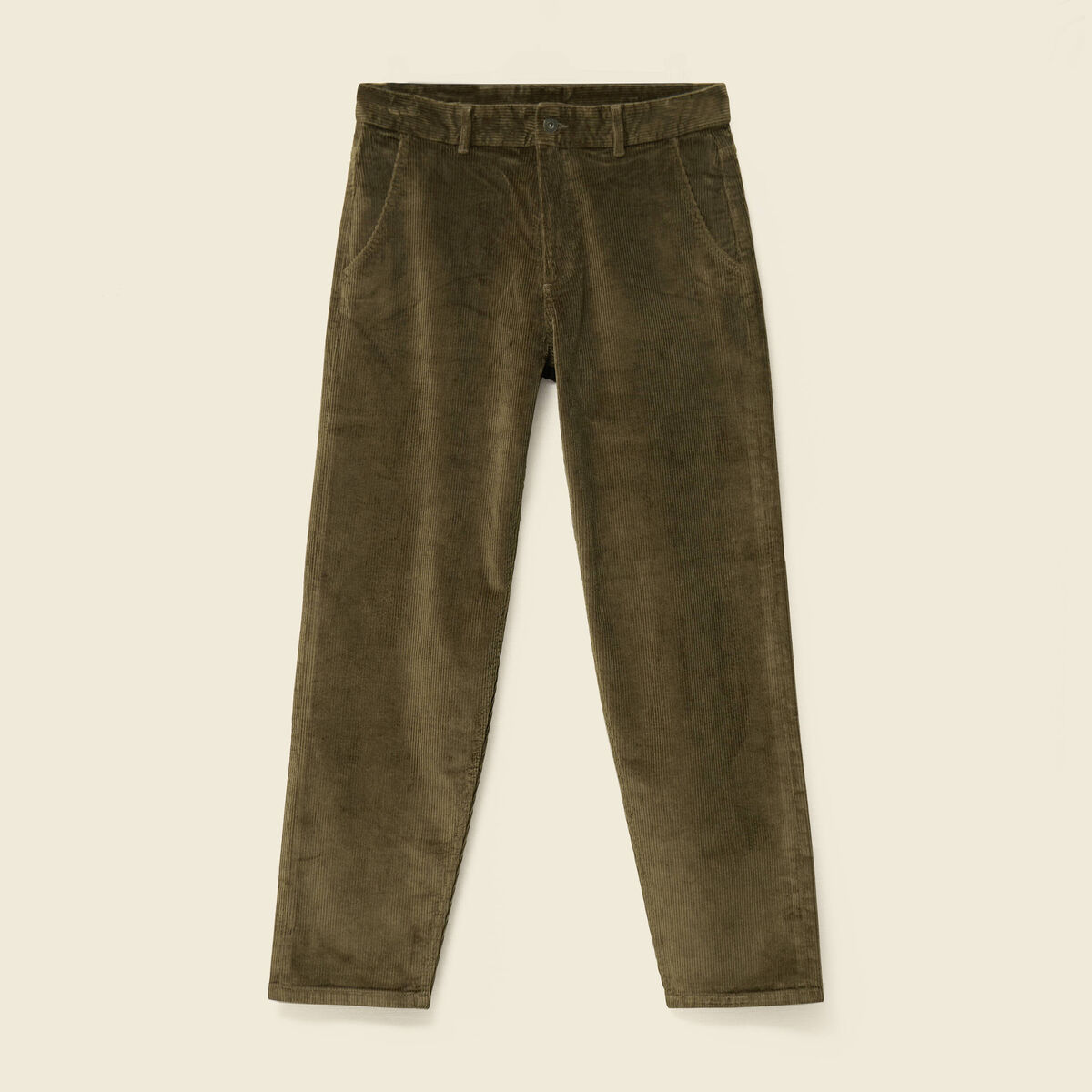 Pantalon droit en velours longueur 32 taupe homme