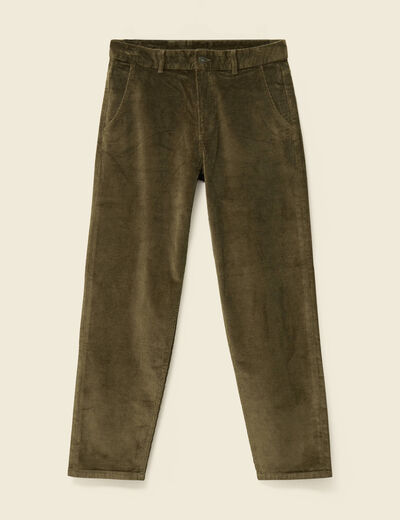 Pantalon droit en velours longueur 32 taupe homme