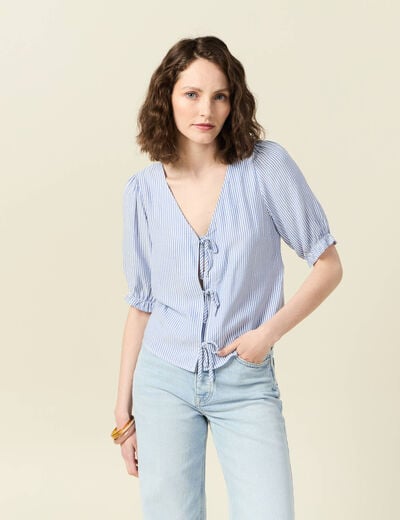 Blouse manches 3/4 ecru femme