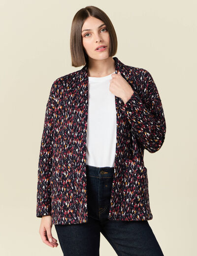 Gilet manches longues bleu marine femme