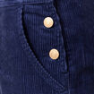 Combinaison salopette en velours c&ocirc;tel&eacute; bleu marine femme