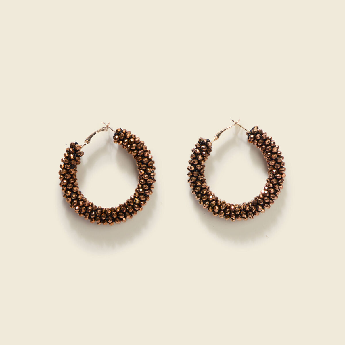 Boucles d'oreilles cr&eacute;oles marron fonc&eacute; femme