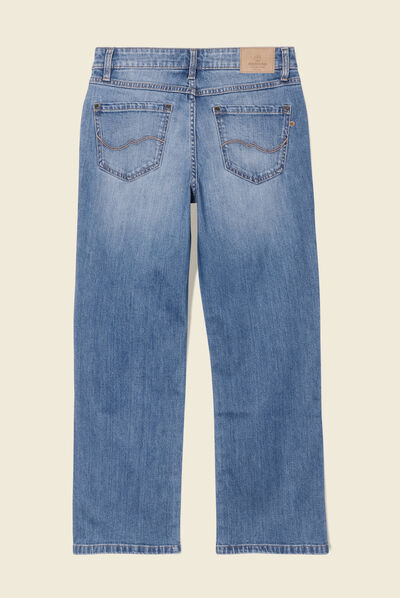 Jeans bootcut 7/8ème denim used femme