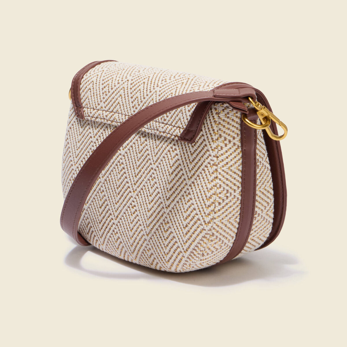 Sac bandouli&egrave;re avec doublure marron femme