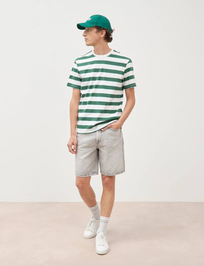 T-shirt ample en coton col rond ecru homme