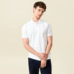 Polo cintr&eacute; en coton manches courtes blanc homme