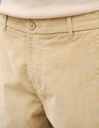 Pantalon straight velours longueur 32 beige homme