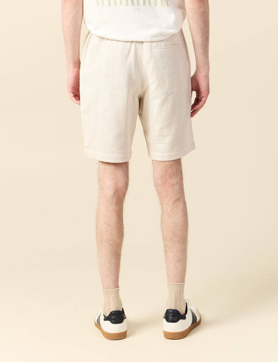 Bermuda droit à coulisse ecru homme