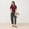 T-shirt ajust&eacute; manches courtes bordeaux femme