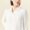 Chemise manches longues fluide blanc femme