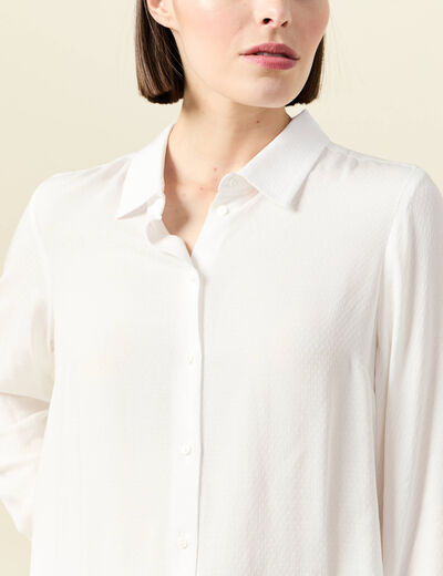 Chemise manches longues fluide blanc femme