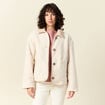 Blouson bouclette creme femme