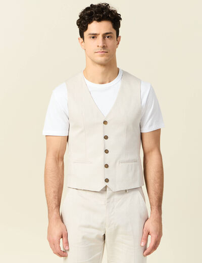 Veston sans manches sable homme