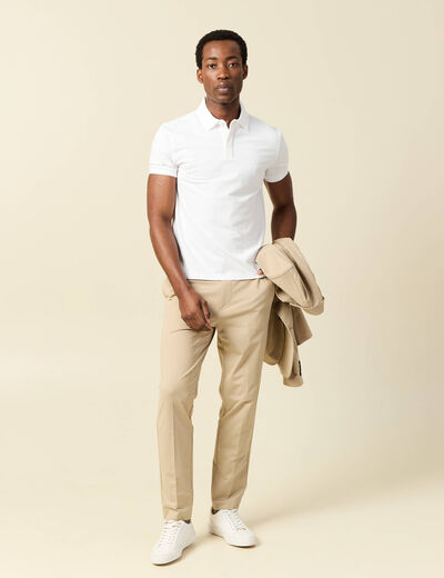 Pantalon chino stretch beige homme