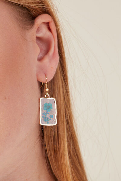 Boucles d'oreilles pendantes bleu clair femme
