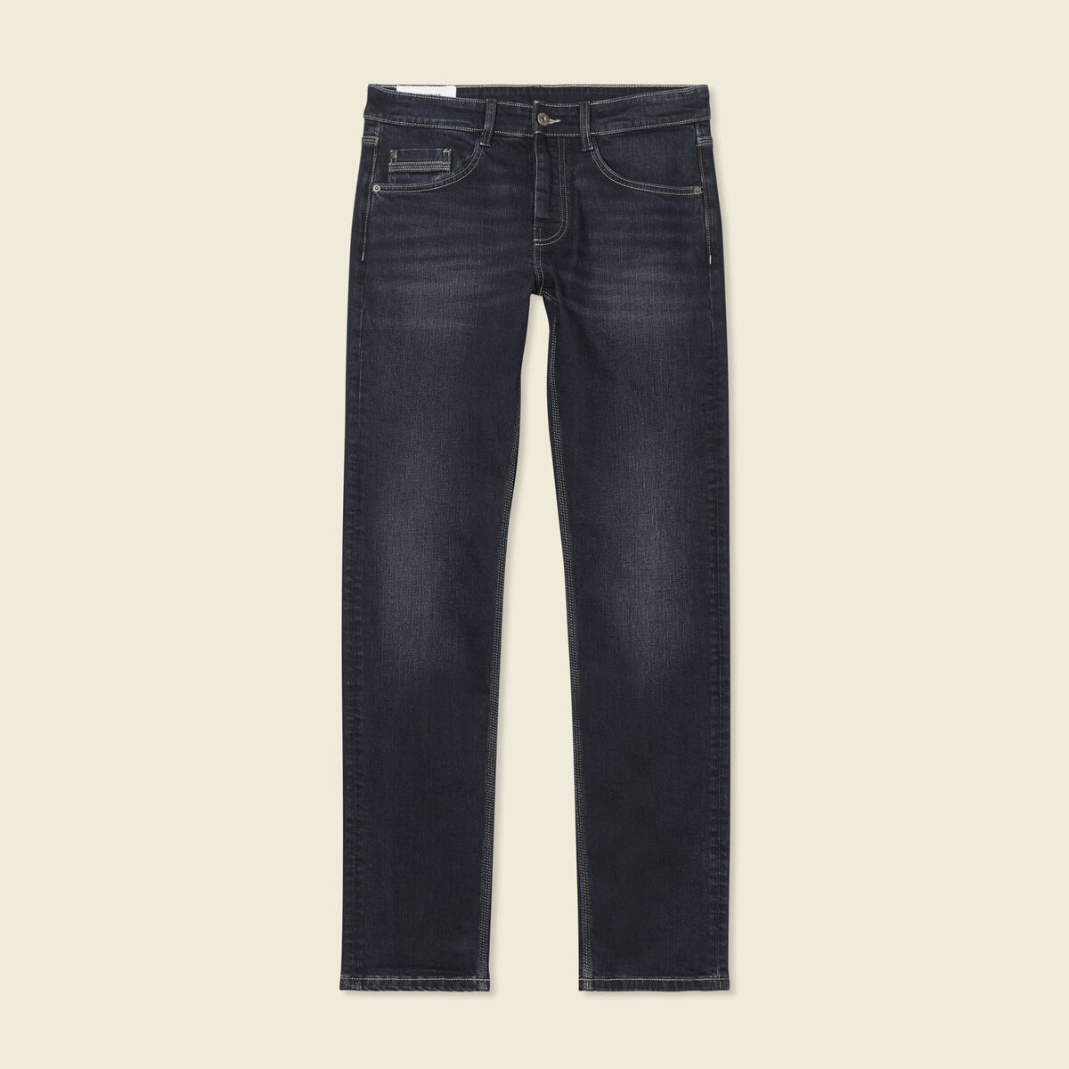 Jeans éco-responsable straight denim brut homme