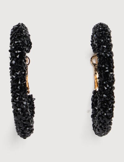 Boucles d'oreilles cr&eacute;oles noir femme