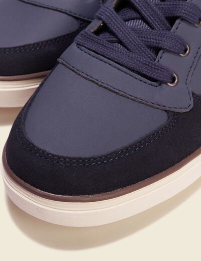 Baskets montantes à lacets bleu marine homme