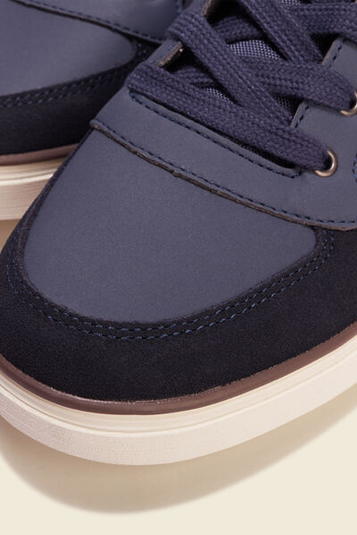 Baskets montantes à lacets bleu marine homme