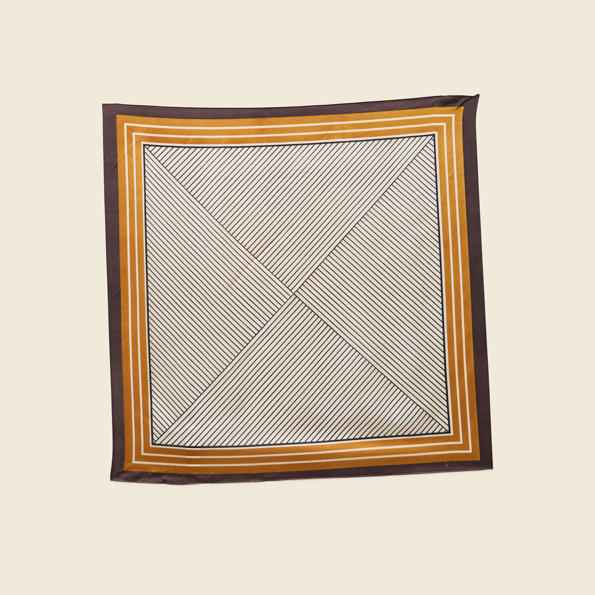 Foulard satin&eacute; ecru femme