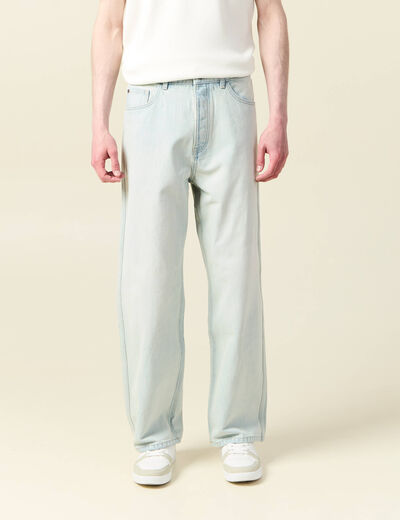 Jeans large 5 poches bleu ciel homme
