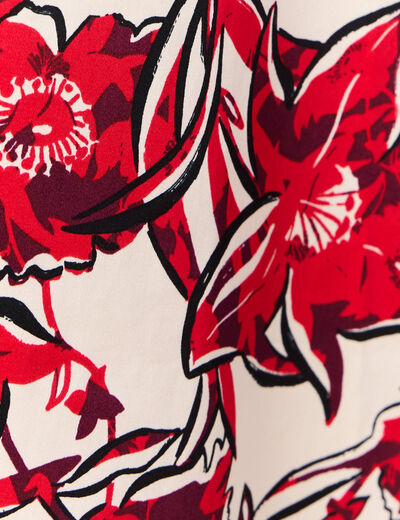 Jupe longue évasée rouge femme