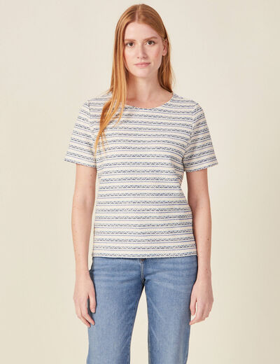 T-shirt manches courtes bleu foncé femme