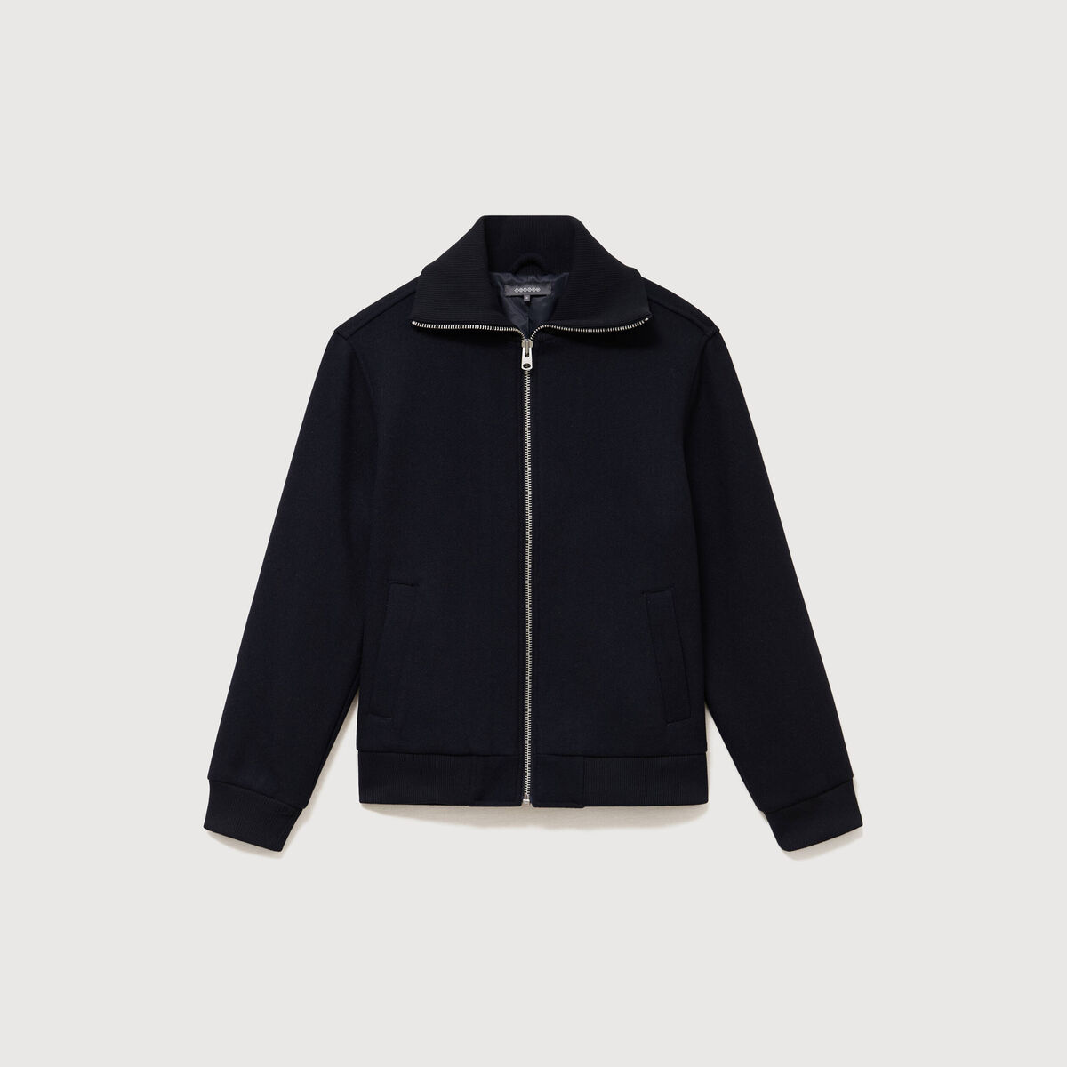 Blouson col camionneur manches longues bleu marine homme