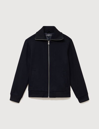 Blouson col camionneur manches longues bleu marine homme
