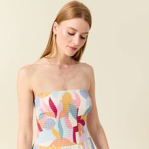 Robe longue évasée col bustier creme femme
