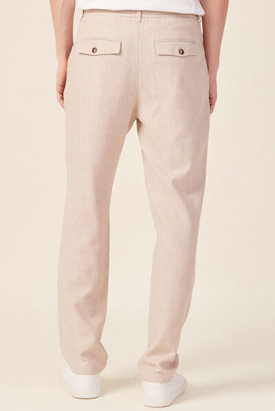 Pantalon chino à coulisse beige homme