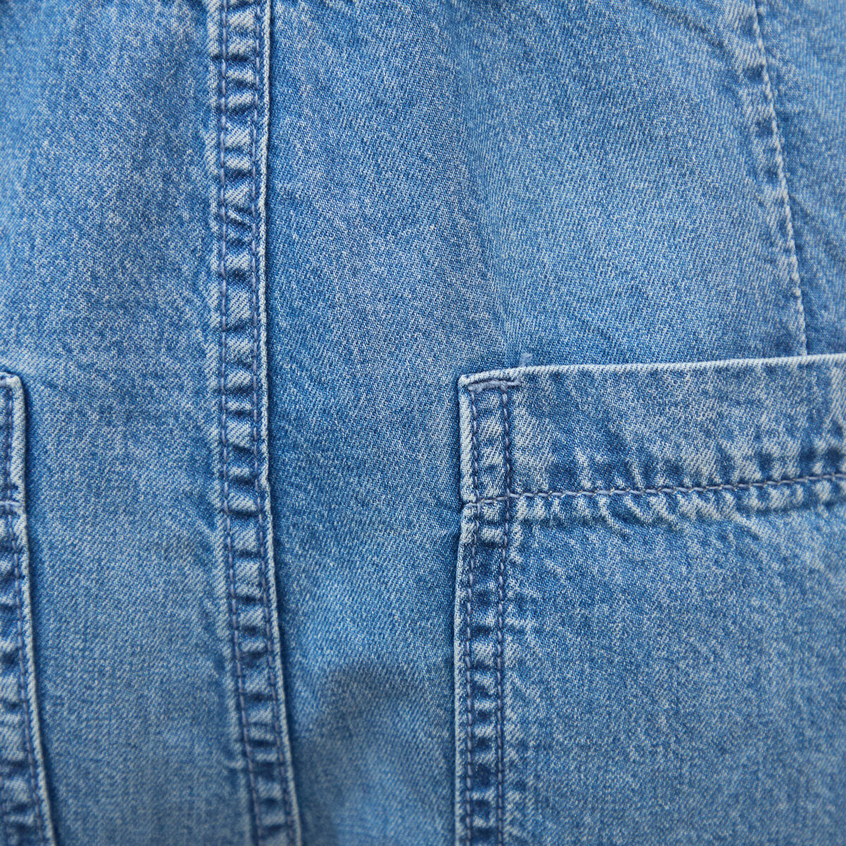 Salopette loose en jeans denim bleach femme