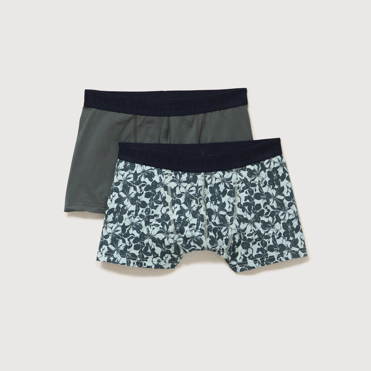 Lot de 2 boxers bleu gris homme