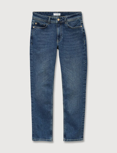 Jeans slim taille standard 7/8&egrave;me bleu femme