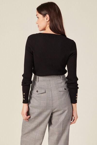 Pull éco-responsable noir femme