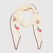 Foulard en coton avec broderie ivoire femme