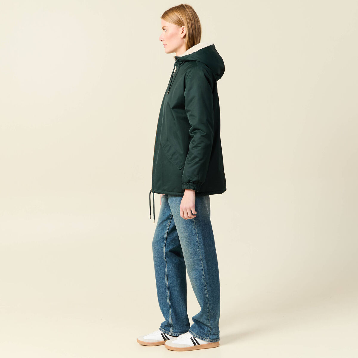Parka r&eacute;versible vert femme