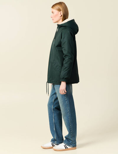 Parka r&eacute;versible vert femme