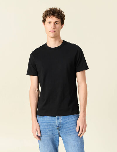 T-shirt en coton manches courtes noir homme