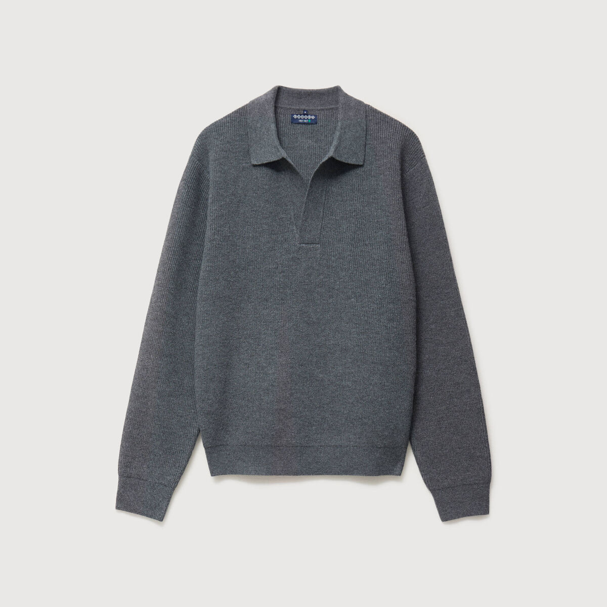 Pull col v gris fonc&eacute; homme