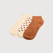 Lot de 3 paires de chaussettes marron cognac femme