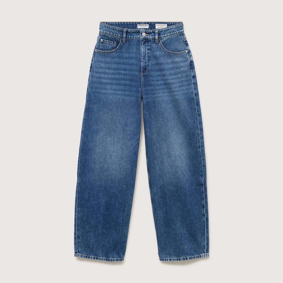 Jeans loose en coton denim used femme