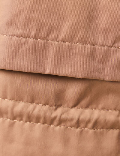 Parka droite &agrave; capuche marron clair femme