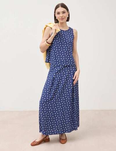 Top sans manches bleu marine femme