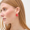 Boucles d'oreilles rouge fonc&eacute; femme