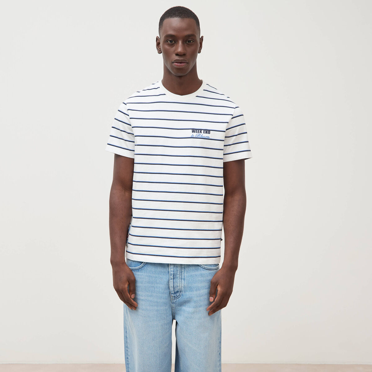 T-shirt en coton ecru homme